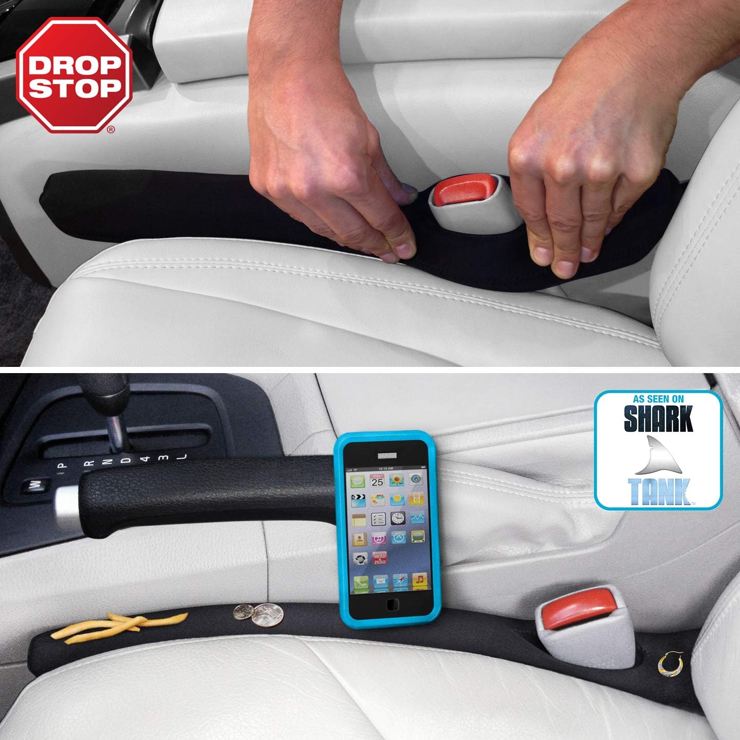 Drop Stop - The Original Patented Car Seat Gap Filler (As Seen On Shark Tank) - Between Seats Console Organizer