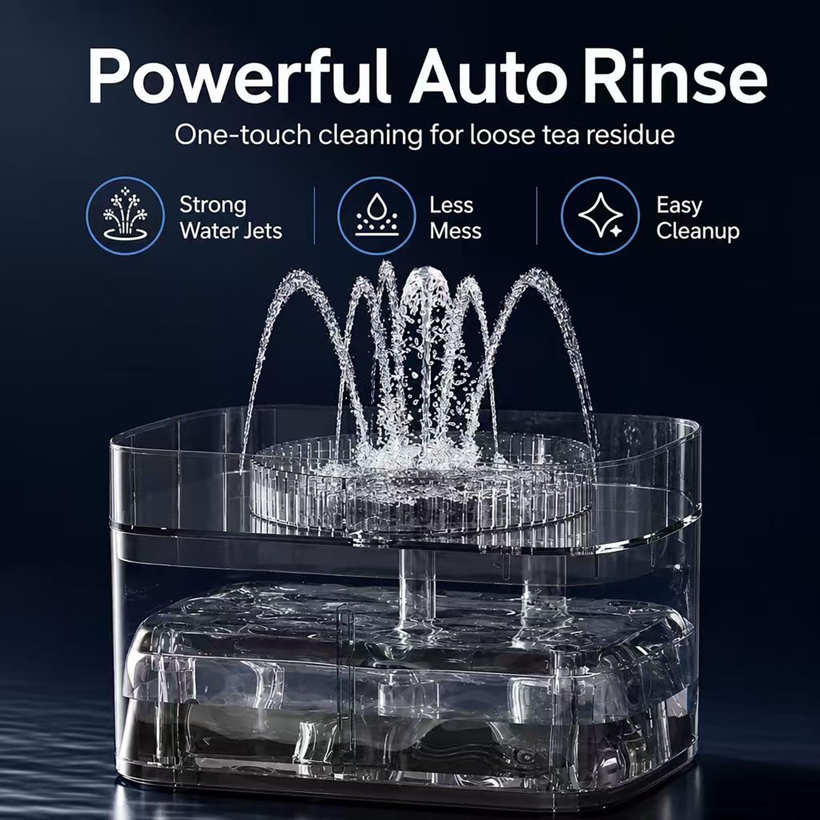Lave-Verres Électrique, Lave-Tasses Automatique de Bureau,Rinçage À Jets Haute Pression, 1,8 L,pour Nettoyer les Bouteilles D'eau, les Tasses à Café et Divers Articles pour le Thé (Gris)