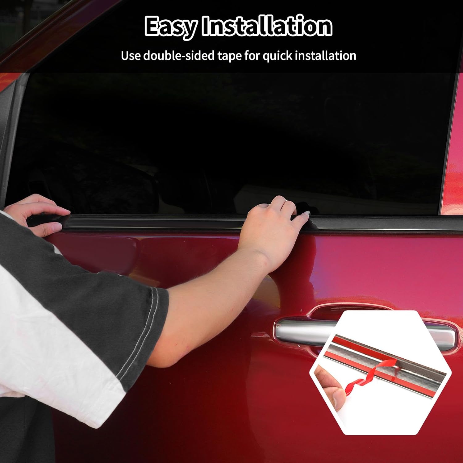 Polished Stainless Steel Chrome Window Sill Trims Compatible with 2014-2018 Chevy Silverado & for GMC Sierra Black Outer Window Sills Trims Accessories Exterior 4ps