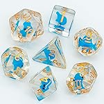 Cusdie 7-Die DND Dice, Polyhedral Dice Set Filled with Animal, for Role Playing Game D&D Dice (Whale)