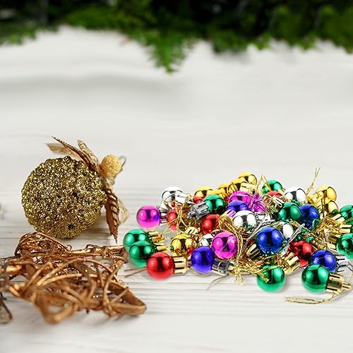 Miniatura 5 de Boao 96 Pcs Christmas Mini Balls Ornaments Miniature Xmas Tree Ornaments Multicolour Shiny Small Hanging Decorations for Christmas Holiday Party