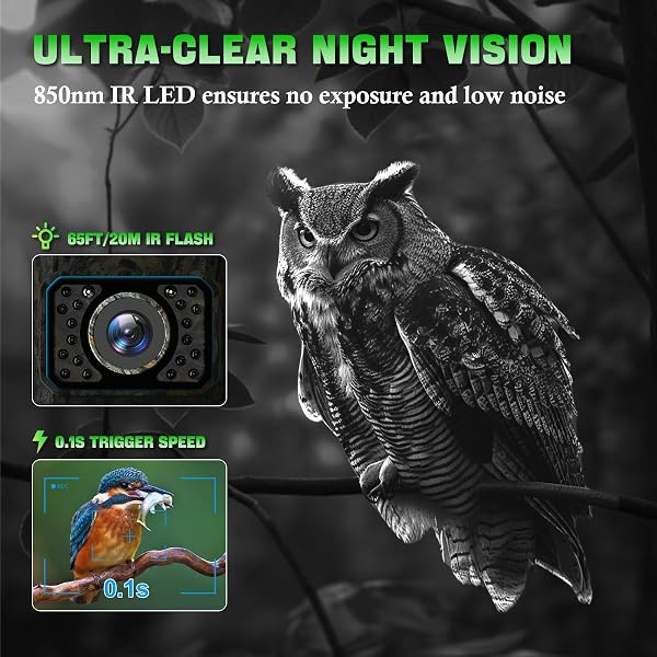 Coolifepro Camera trap with Solar Panel, 60MP 30FPS WIFI Bluetooth and Camera Camera App with Built-in 2000mAh Rechargeable Lithium Battery, 100° Detection Angle with 32GB SD Card - 5