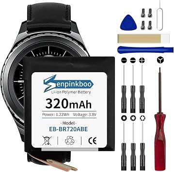 for Samsung Galaxy Gear S2 R720 Battery Upgraded [320mAh] EB-BR720ABE Battery for Gear S2 SM-R720/S2 Classic SM-R732 Smart Watch Replacement with Repair Tool Kit+Screws