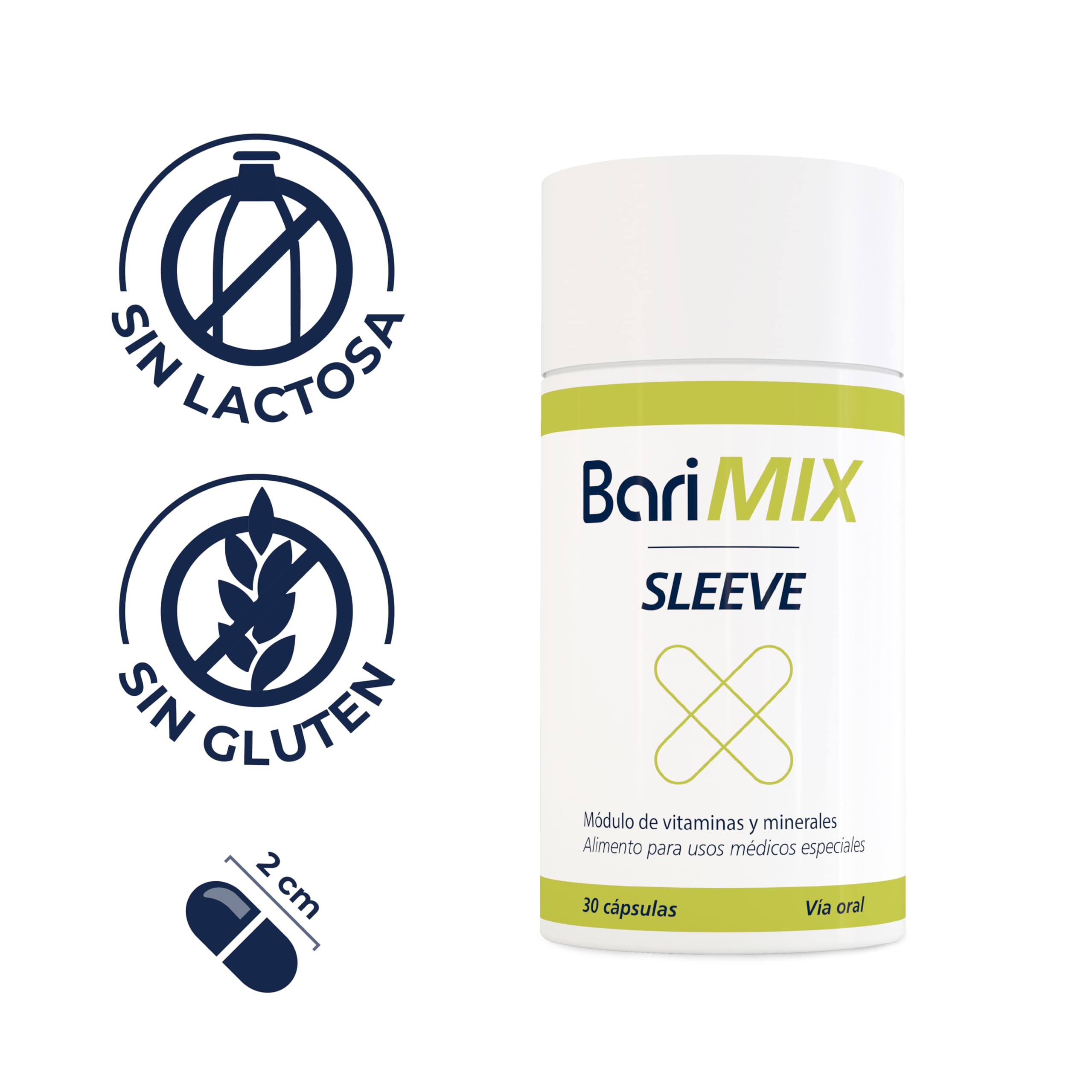 BARIMIX SLEEVE PACK 3, multivitaminas y multiminerales para pacientes bariátricos intervenidos de cirugía bariátrica restrictiva. Bote de 30 cápsulas, 1 cápsula al día. Tratamiento de 3 meses