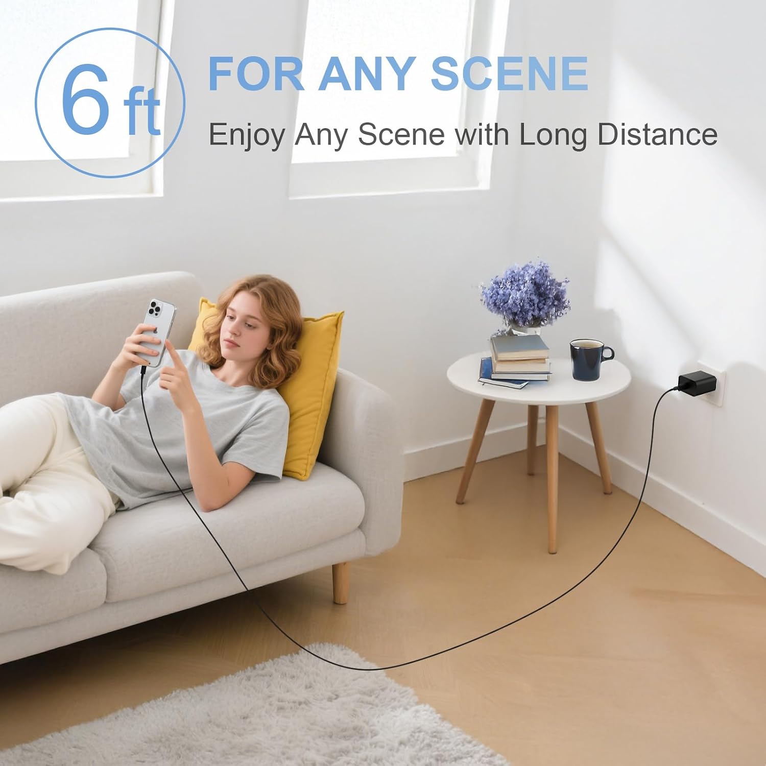 iPhone 17 16 Charger Fast Charging 2-Pack Long 6FT USB C Charger(Black) image 5