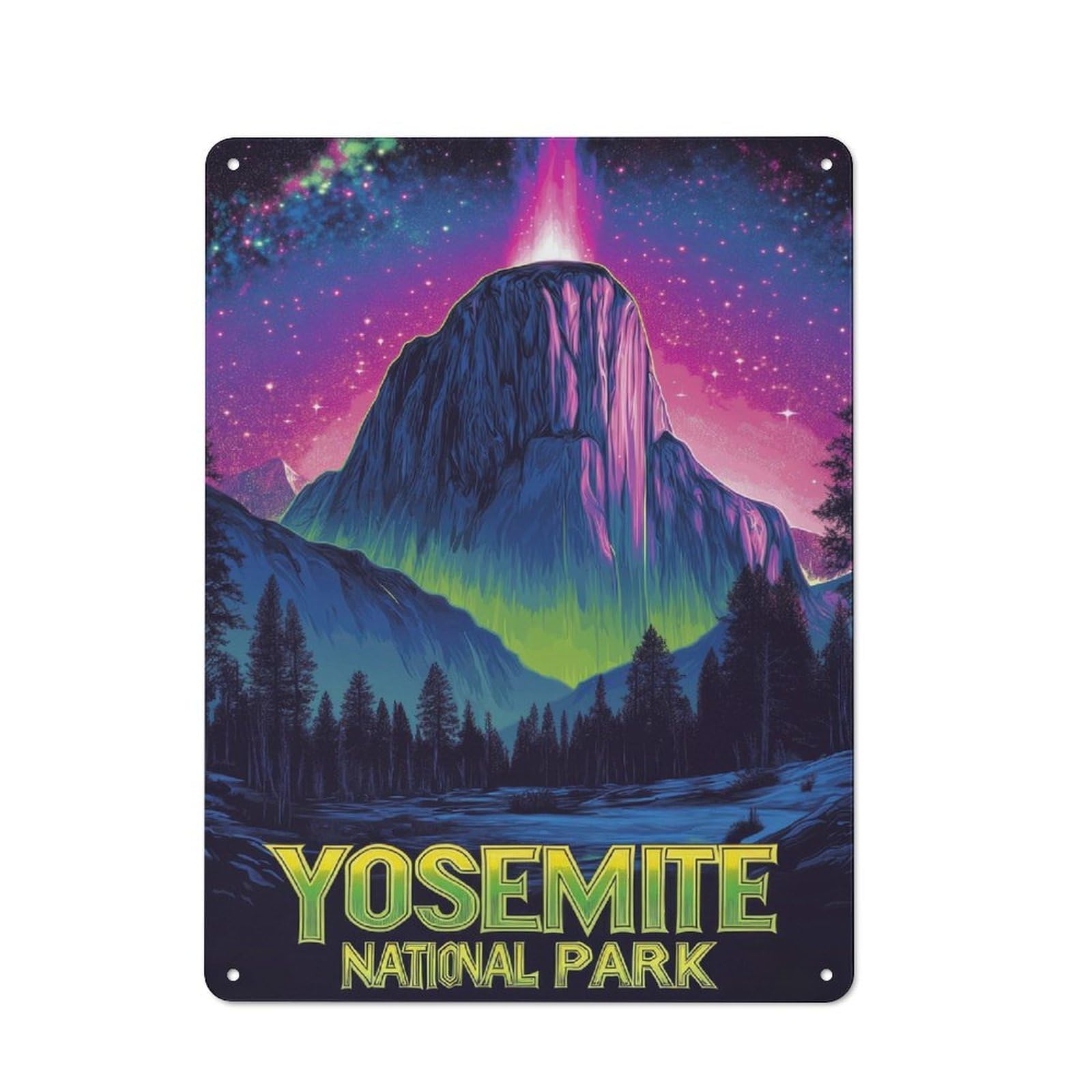 Junmoney Style-1 Yosemite National Park Poster Poster, Picture, Metal Print, Paint By Guldesignco Printed Metal Sign 40X30cm For Man Cave Or Games Room, Suited To Games Room Collectors