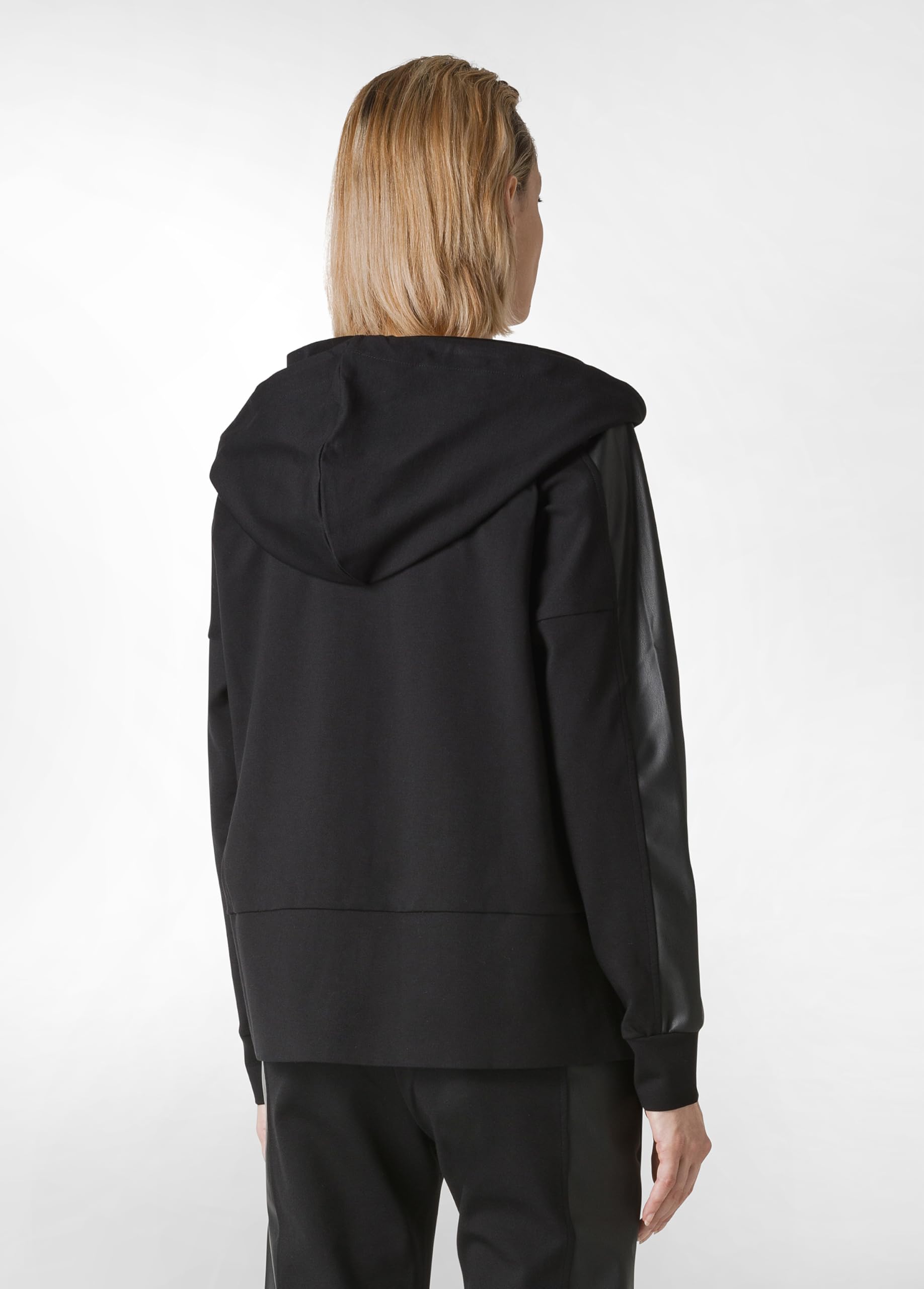 DEHA - Felpa Faux Leather Trims Jacket in Viscosa per Donna