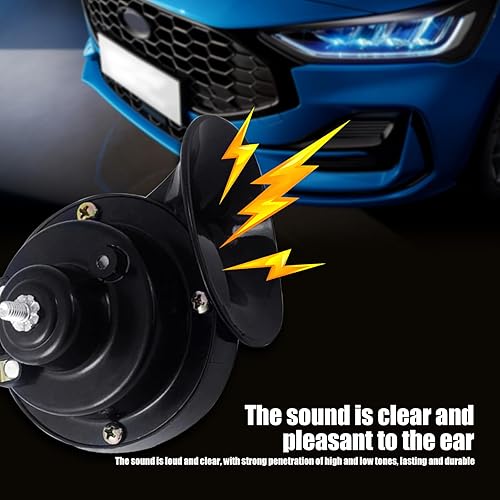 Miniatura 7 de Ajxn 2 bocinas duraderas e impermeables, moldeo integral de ABS de 12 V, trompeta de aire de caracol para automóvil, estéreo universal, efecto de