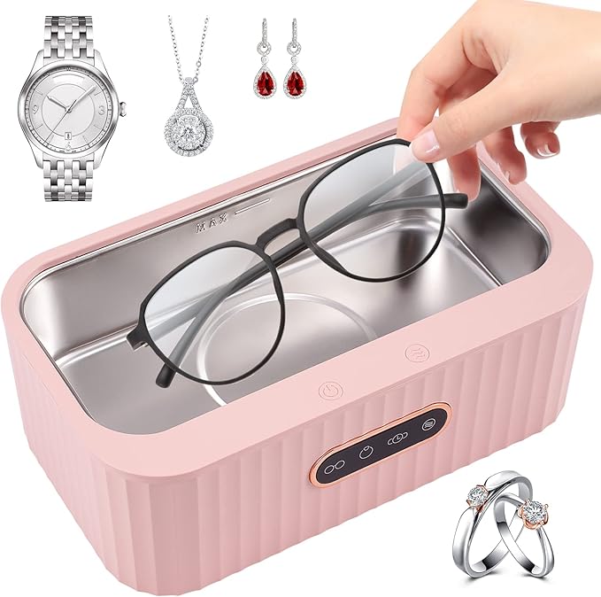 Machine à Laver Les Bijoux 450 Ml Mini Nettoyeur à Ultrasons Pour Nettoyer Les Lunettes 46 KHz