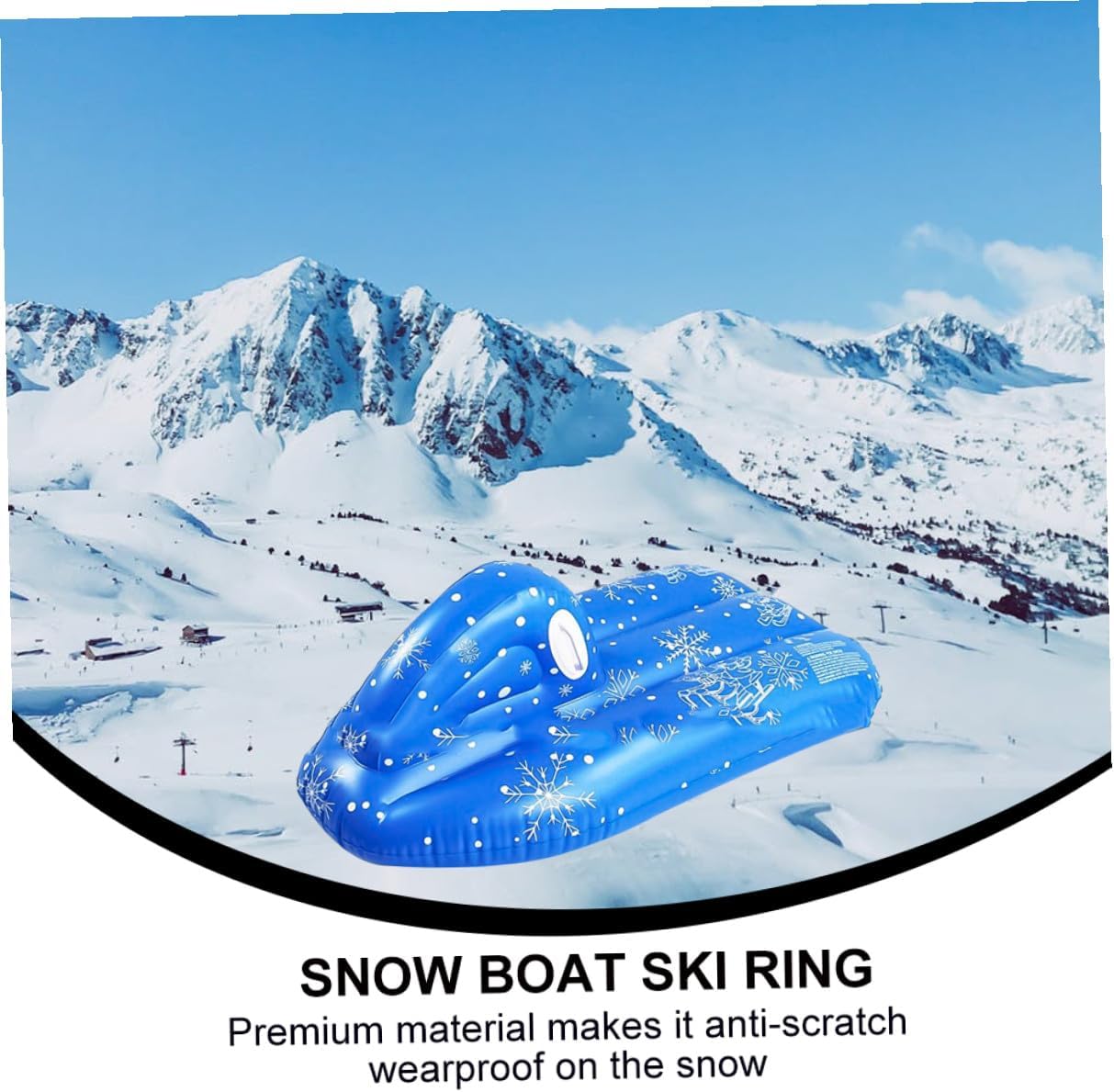 Amosfun Inflatable Snow Tube Sled Winter Snow Raft Heavy Duty Cold-Resistant Sledding Equipment with Handles for Outdoor Winter Sports