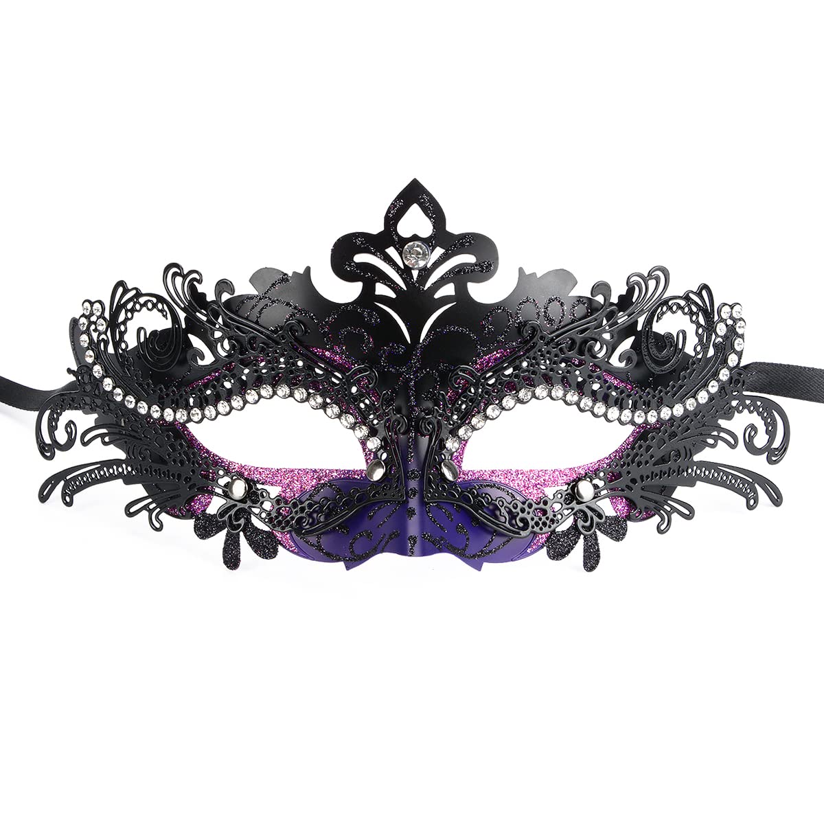 Hoshin Masquerade Mask, Mardi Gras Deecorations Venetian Masks for Womens (Dark Purple & Black)