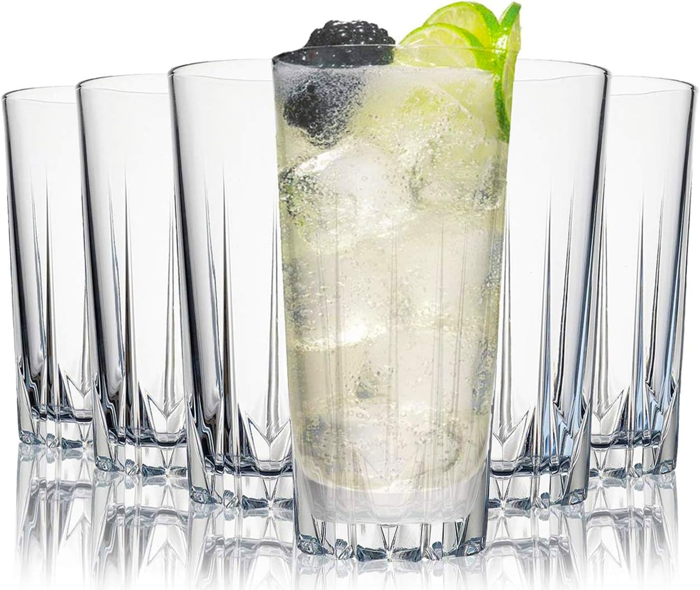 Tivoli Miami Juice Glasses – 330 ml - Set of 6 - High-Quality Glasses - Dishwasher Safe - Crystal Glasses