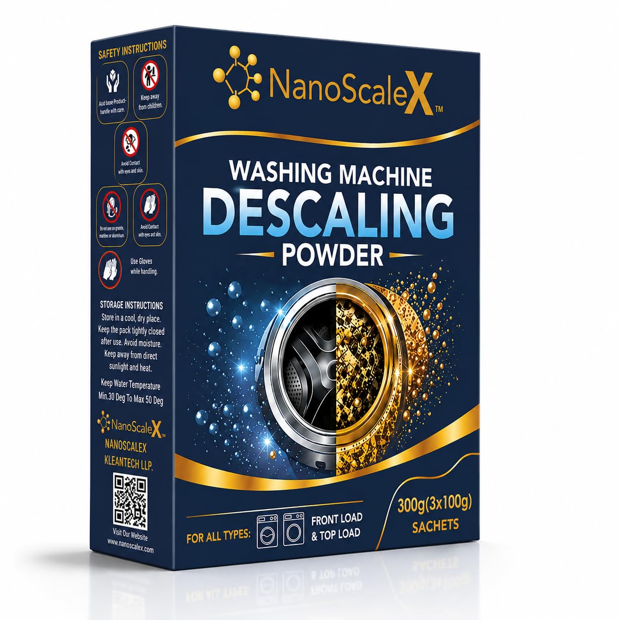 Washing Machine Cleaner Powder for Front Load & Top Load | Washing Machine Drum Cleaner & Tub Cleaner | Descaling Powder to Remove Limescale and Mineral Deposits | 300g(3 X 100g)-image-35