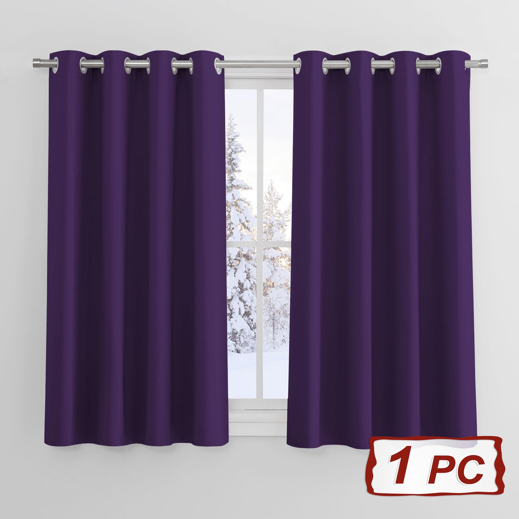 PONY DANCE Tende Oscuranti per Interni per Finestra Cameretta Bambini Decorazione Viola Curtain Termica Isolante 1 Pannello L 132 x A 137 cm