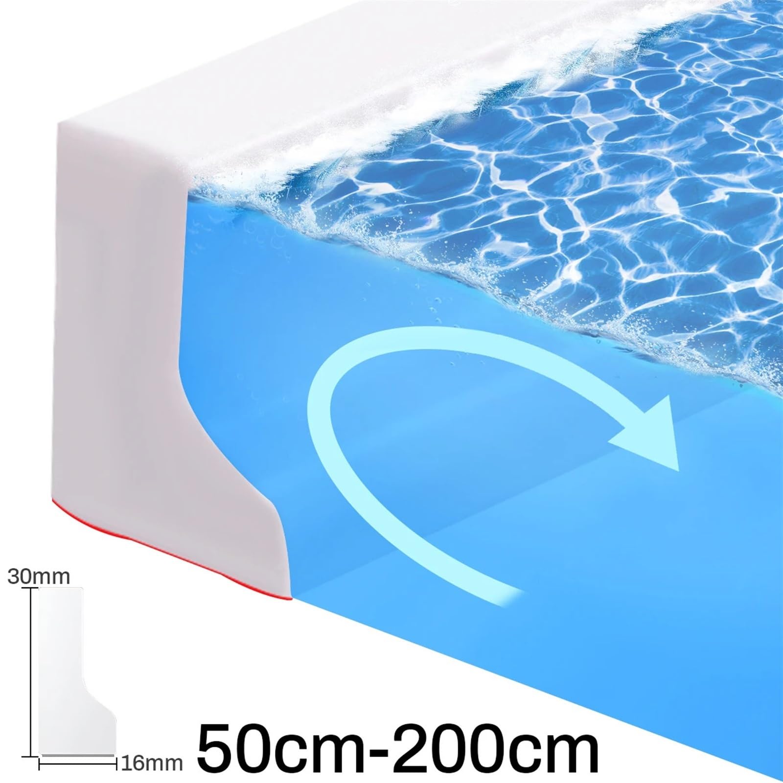 Schwallschutzleiste Silikon-Duschbarriere, Badezimmer-Wasserstopper, Dusche, rutschfeste Trocken- Und Nasstrennung, Hochwasserbarriere, Türboden-Dichtungsstreifen(Type A TRANSPARENT,0.9m)