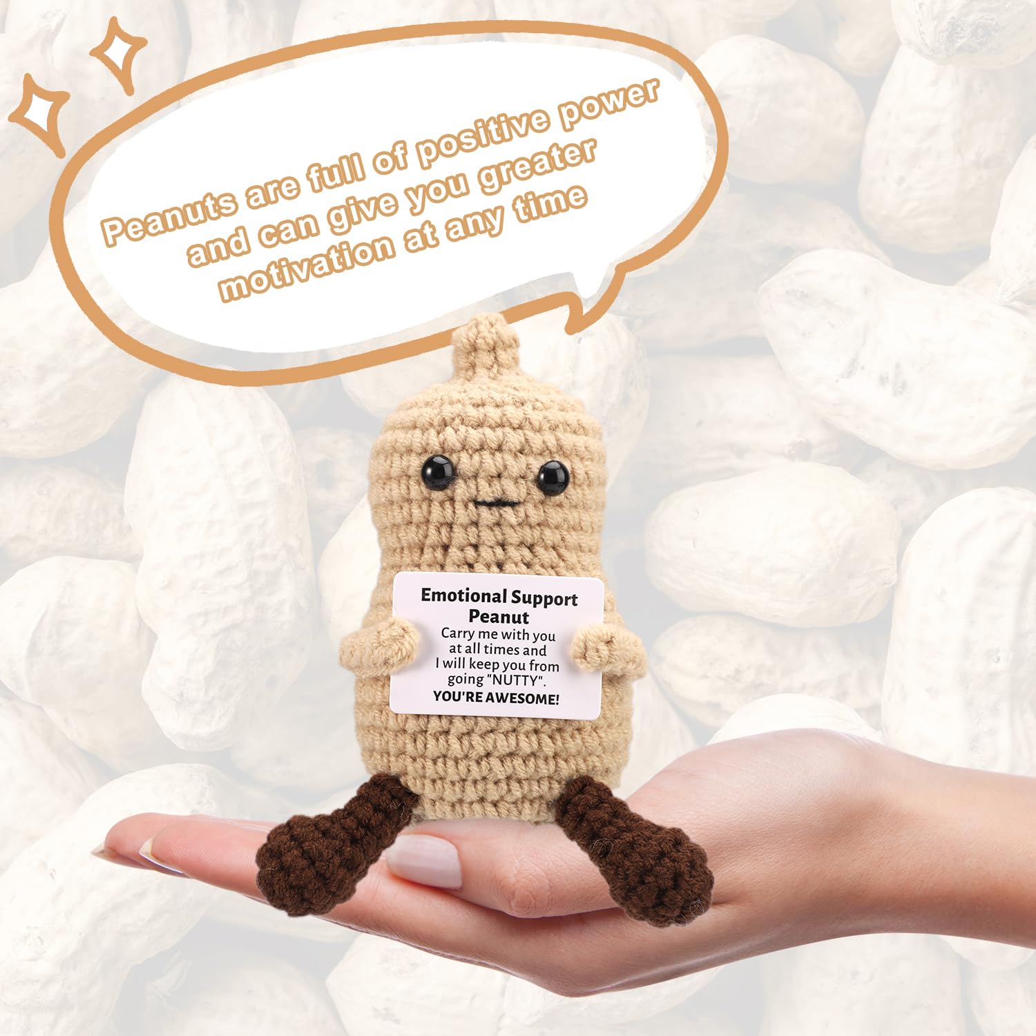 TOYMIS Arachidi Positive 10cm Uncinetto Peluche Emozionale Regali
