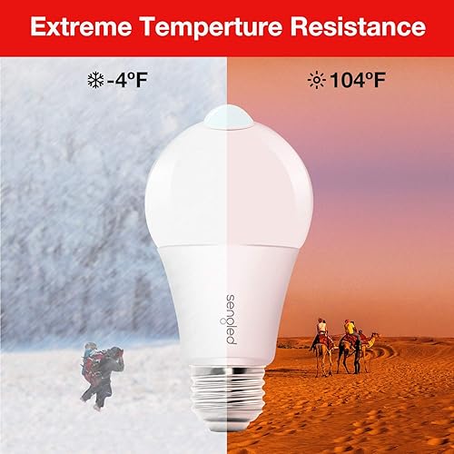 Miniatura 8 de Sengled Bombillas con sensor de movimiento A19 para exteriores e interiores de 11 W (equivalente a 75 W), bombilla activada por movimiento de luz