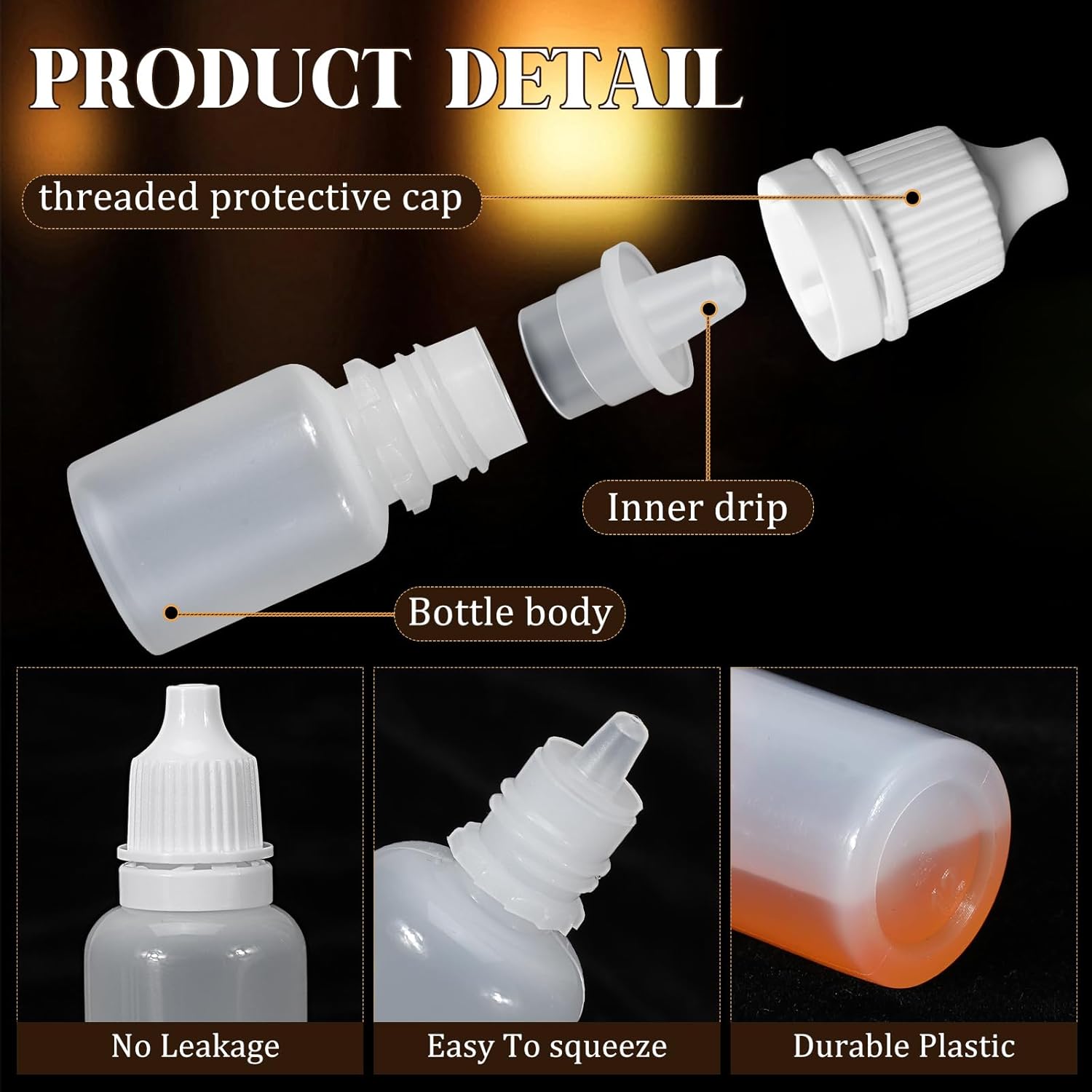 Umigy 200 Pcs Dropper Bottles Empty Eye Dropper Bottle Small Liquid Plastic Container 3 ml Portable Squeezable with Caps and Plug for Oil Eye Liquid Storage