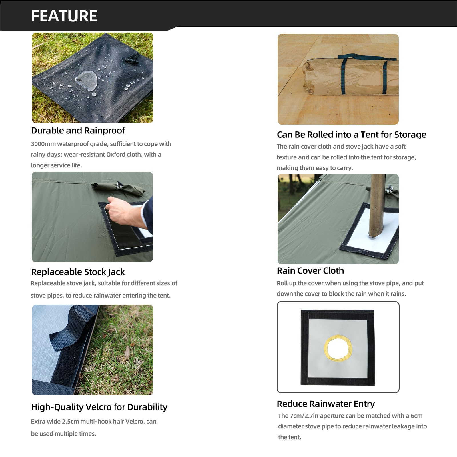 Qcwwy Kit De Cric De Poêle, Solin De Poêle De Tente Résistant Aux Hautes Températures, Solin De Conduit De Tente, Solin De Tuyau Flexible Avec Clé