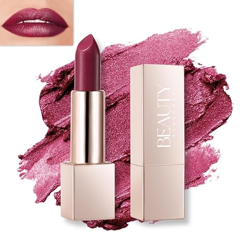 Miniatura 1 de Beauty Searcher Lápiz labial Metallic Shine, labios de alto impacto con fórmula cremosa hidratante, vegano y libre de crueldad, lápiz labial suave