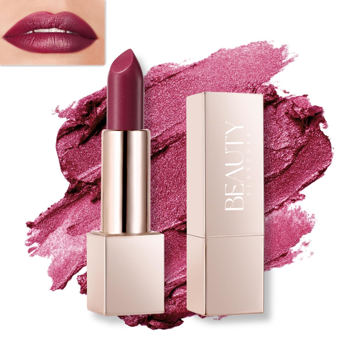 Metallic Shine Lipstick, High Impact Lipcolor with Moisturizing Creamy Formula, Vegan & Cruelty-Free, Smooth Full-Coverage Lipstick with a Full Matte Finish (02# Guilty Brown)