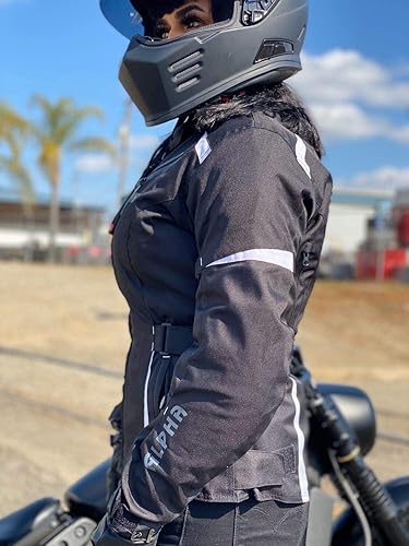 Miniatura 5 de Chaqueta de moto para mujer ALPHA CYCLE GEAR para todas las estaciones, resistente al agua, con armadura CE