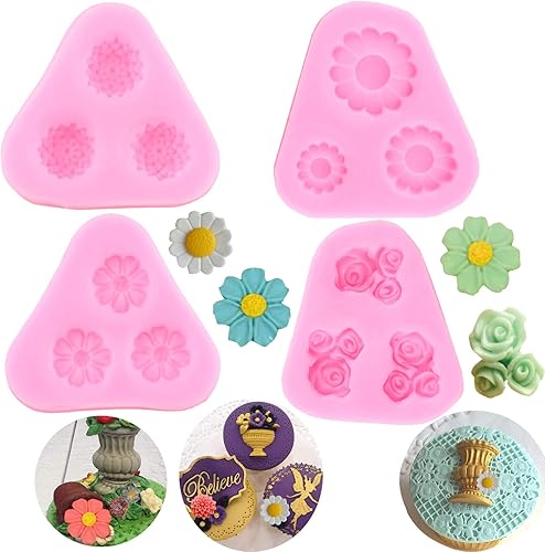 Miniatura 10 de MIYAHOUSE Molde de fondant de flores de rosas, moldes de silicona, moldes de hojas de rosa para decoración de pasteles, decoración de cupcakes,