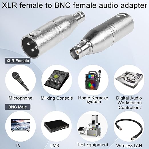 Adaptador XLR a BNC QIANRENON - Conector de audio y video miniatura 7