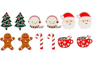6-16 Pair Cute Christmas Earrings for Women