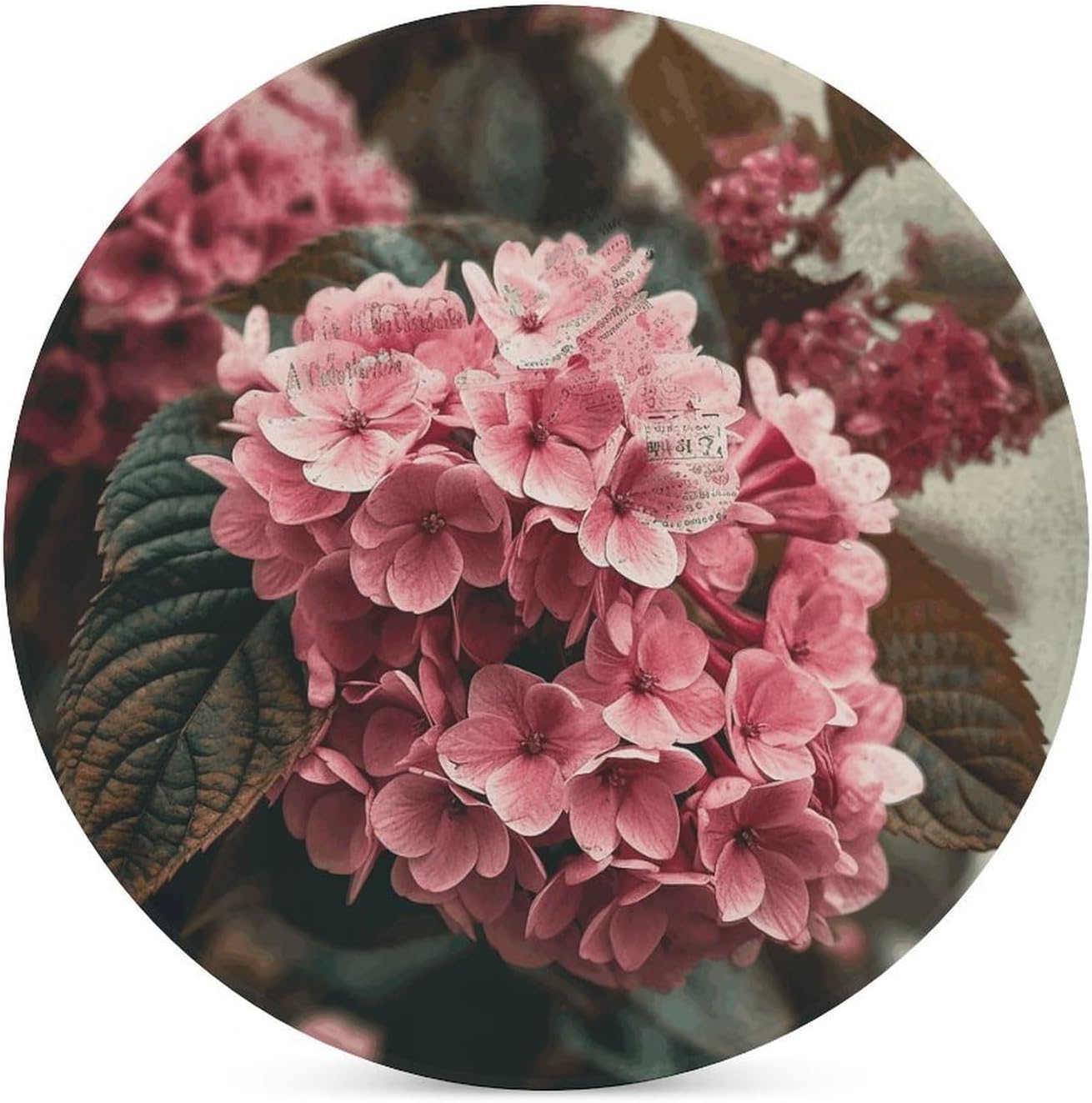 Pink Flowers Coasters Round Coasters Set Ceramic Stone Coaster with Cork Base Coffee Cup Beverage Cup Mat Cute Funny Table Drinks Coaster for Mugs and Cups Office Kitchen