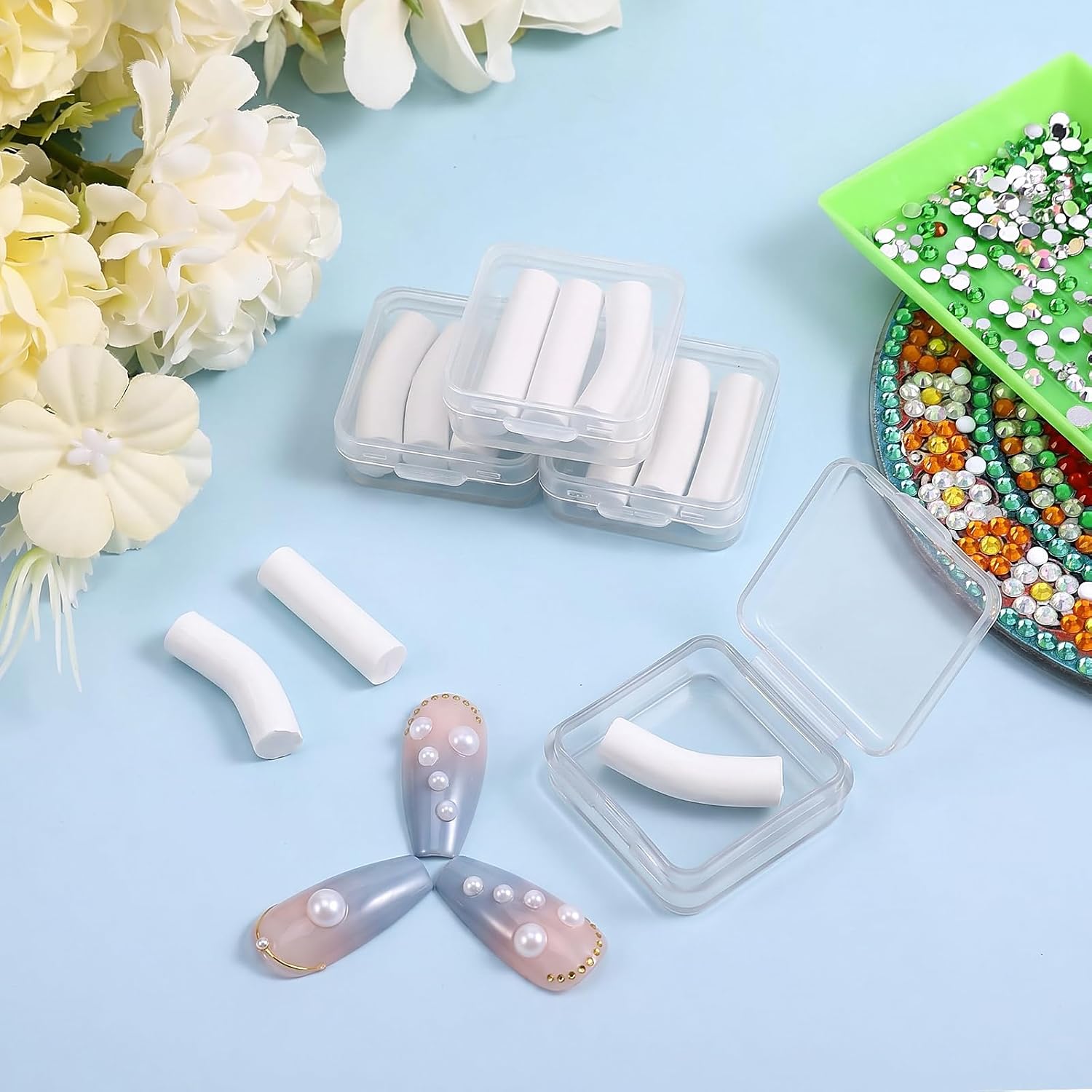 4 Pack Rhinestone Picker Tool Wax Refills, Refillable Wax Pen Waxs Refills, Waxs for Diamond Art Painting Accessories & Nail Art Rhinestone Picker Tool, with Storage Box