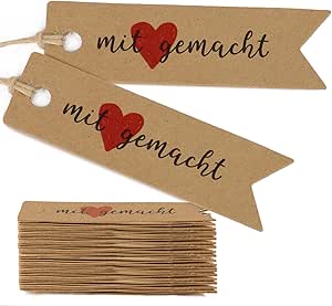 MEJOSER Weihnachtsanhänger 50 Stück - Vintage Geschenketiketten Mit Juteschnur