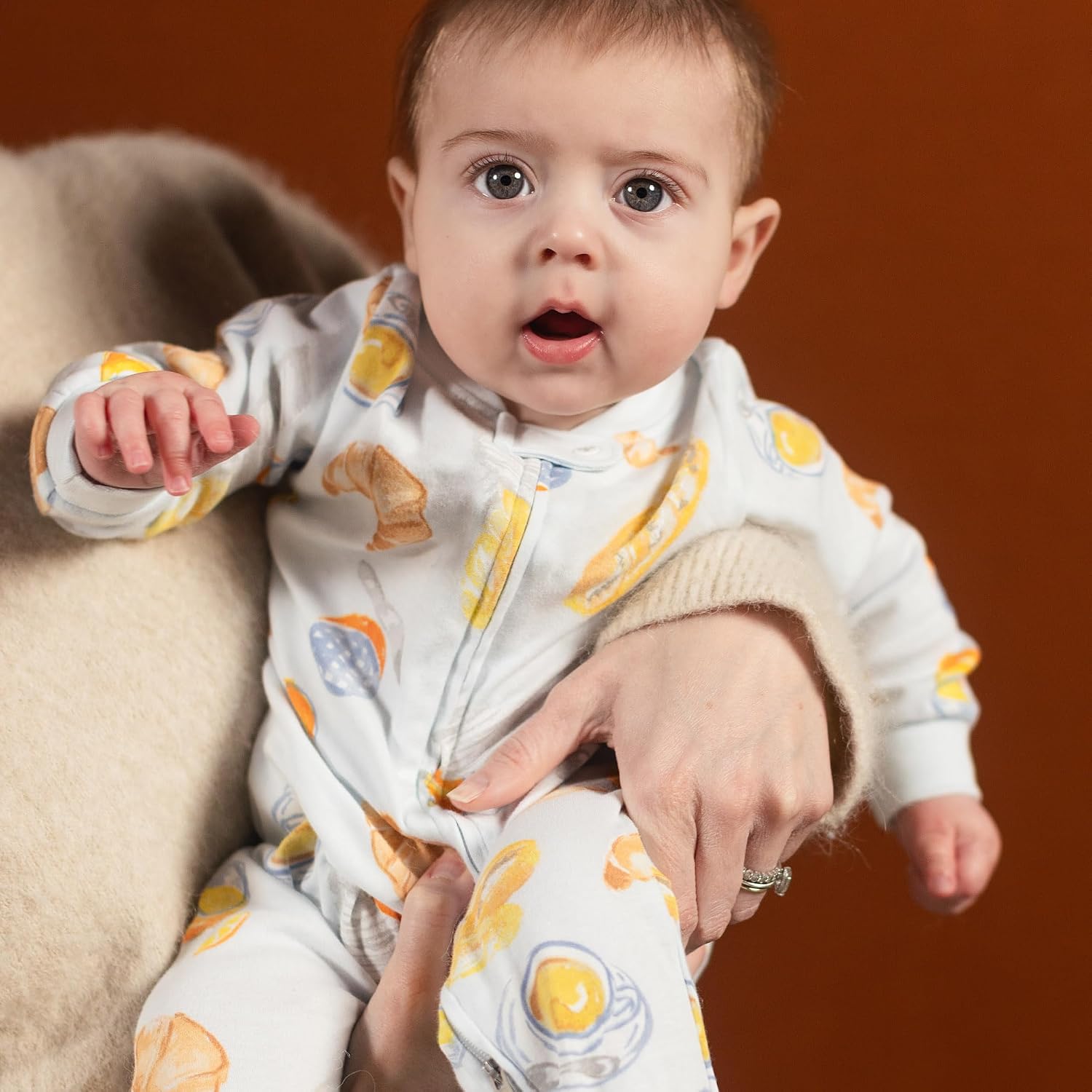 Burt's Bees Baby Boys Sleep and Play Pajamas, 100% Organic Cotton, One-piece PJs, Diagonal Zip Up Loose Fit Footie