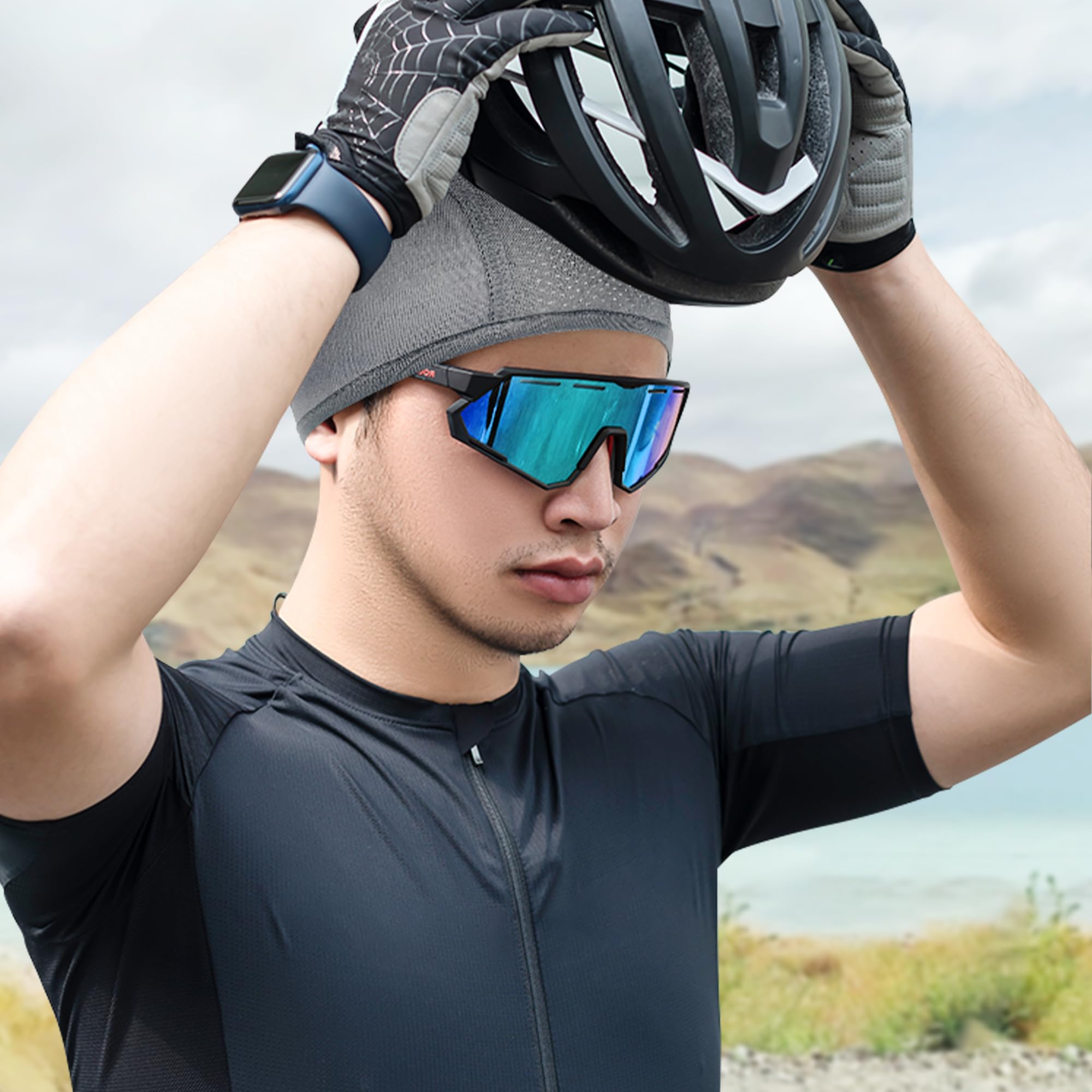 beifon 3 sztuki czapki pod kask rowerowy, czapka letnia, czapka rowerowa, czapka na kask, męska czapka sportowa, oddychająca
