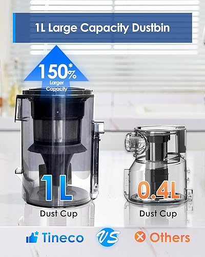 Miniatura 5 de Tineco Aspiradora inalámbrica A30S, succión de 160 W, tiempo de ejecución de 60 minutos, cubo de basura más grande, cepillo ZeroTangle, tecnología