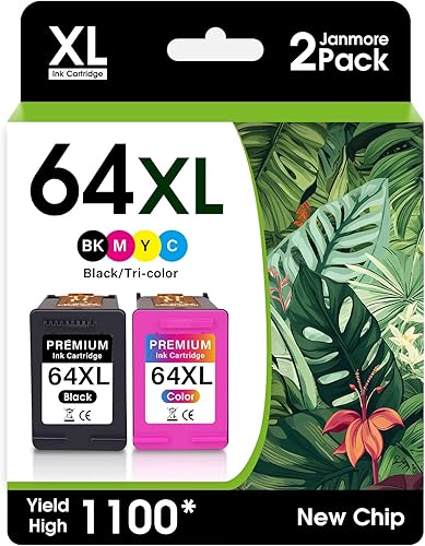 Paquete combinado de cartuchos de tinta negro y color 64 XL 64XL, reemplazo para tinta HP 64XL, compatible con HP 7855, 7858, Envy Photo 7855, 7858,