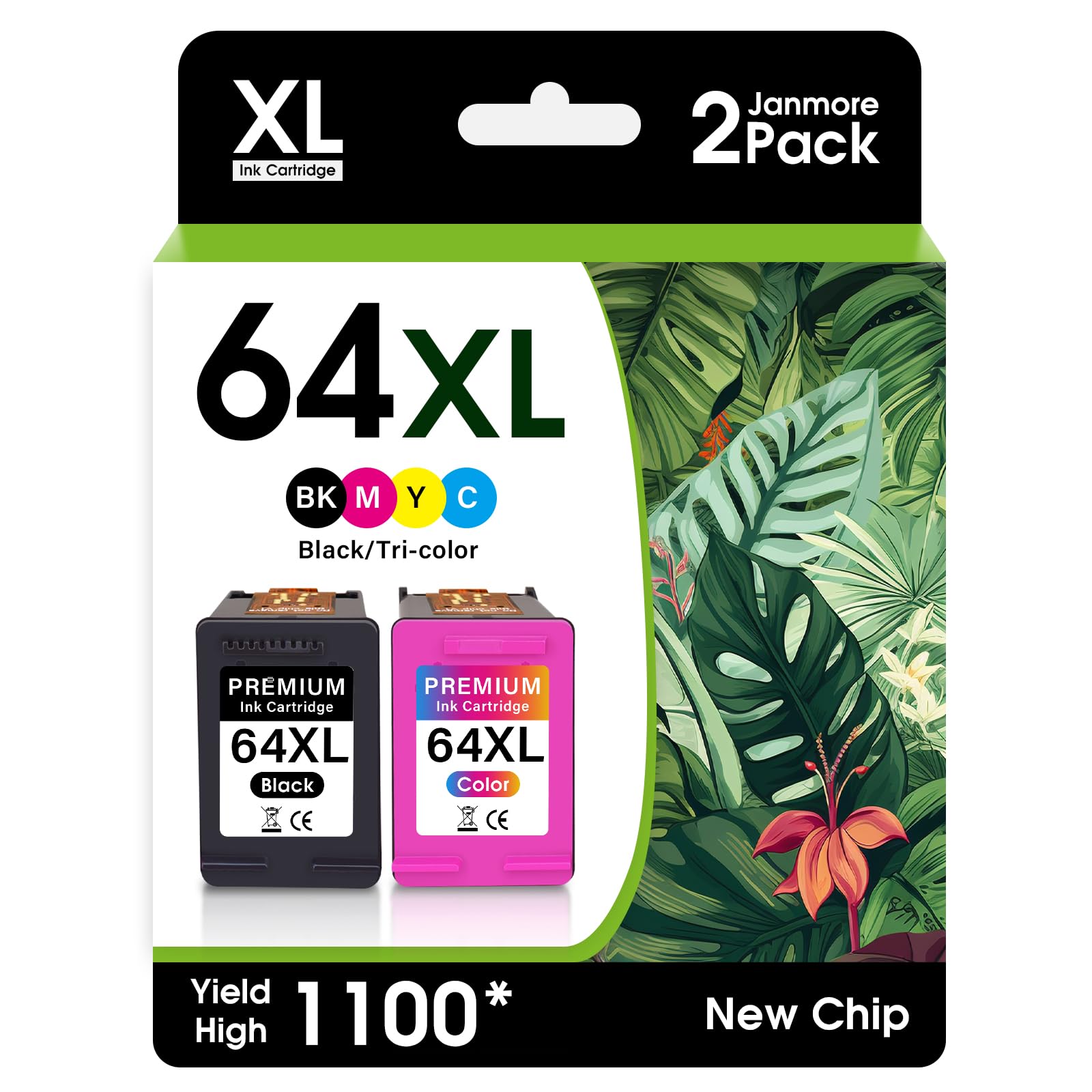64 XL 64XL Black and Color Ink Cartridge Combo Pack Replacement for HP 64XL Ink Compatible for HP 7855, 7858, Envy Photo 7855 7858 7800 7100 7155 6255