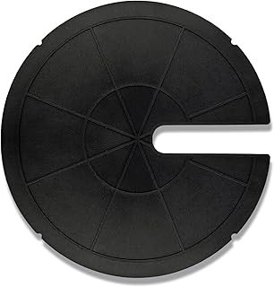 18 inch Plastic Slotted Sump Pump Cover, Black Decorative Submersible Outdoor Water Well Covers, Septic Tank Lids Protection for Sewage Pump, Sump Basin, Sump Bucket