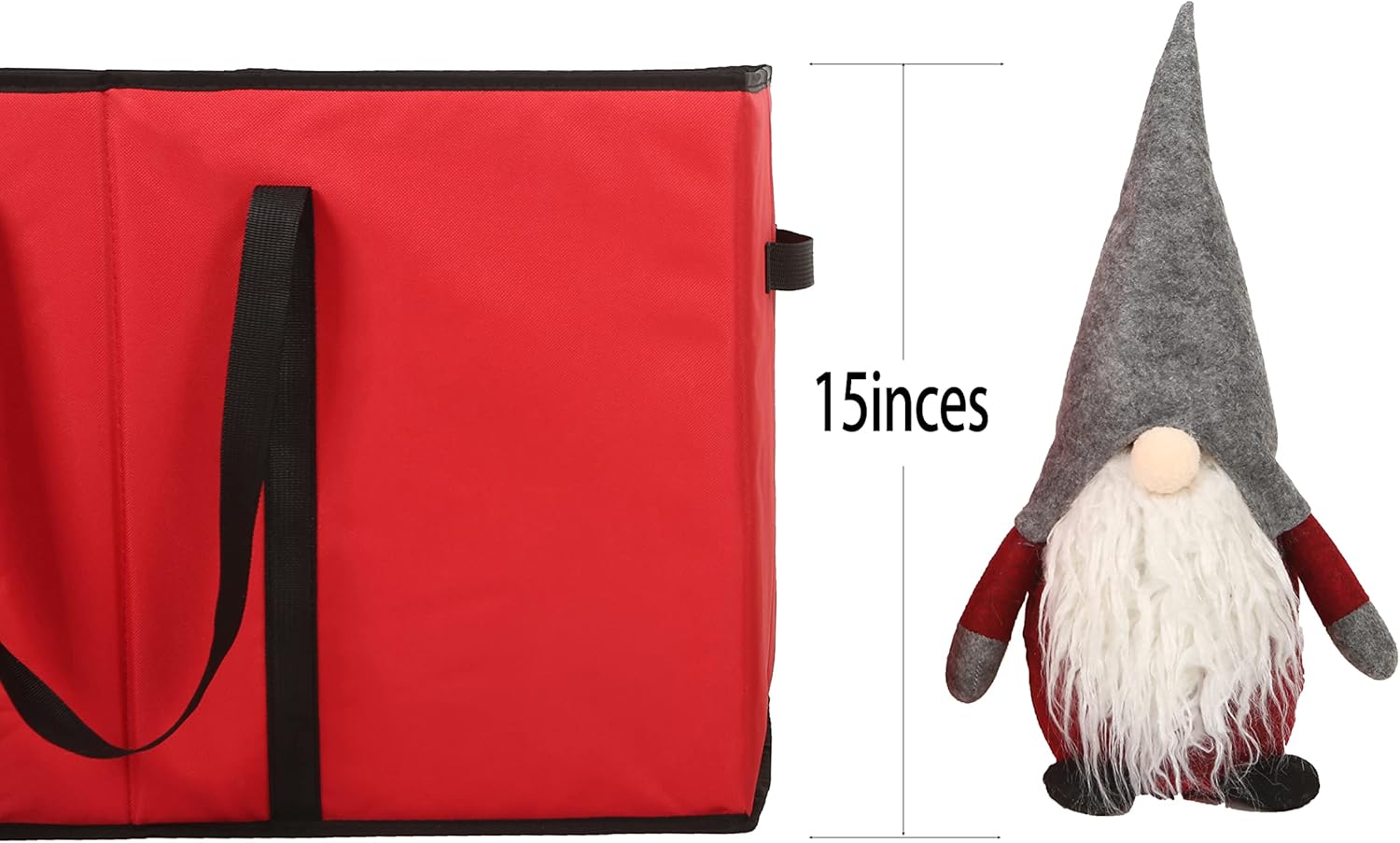 Sattiyrch Christmas Figurine Storage Box & Nutcracker Storage Container, 600D Canvas,Keeps 8 Holiday Figurines,15 Inches,Adjustable Area & Pockets for Decorations - Image 5