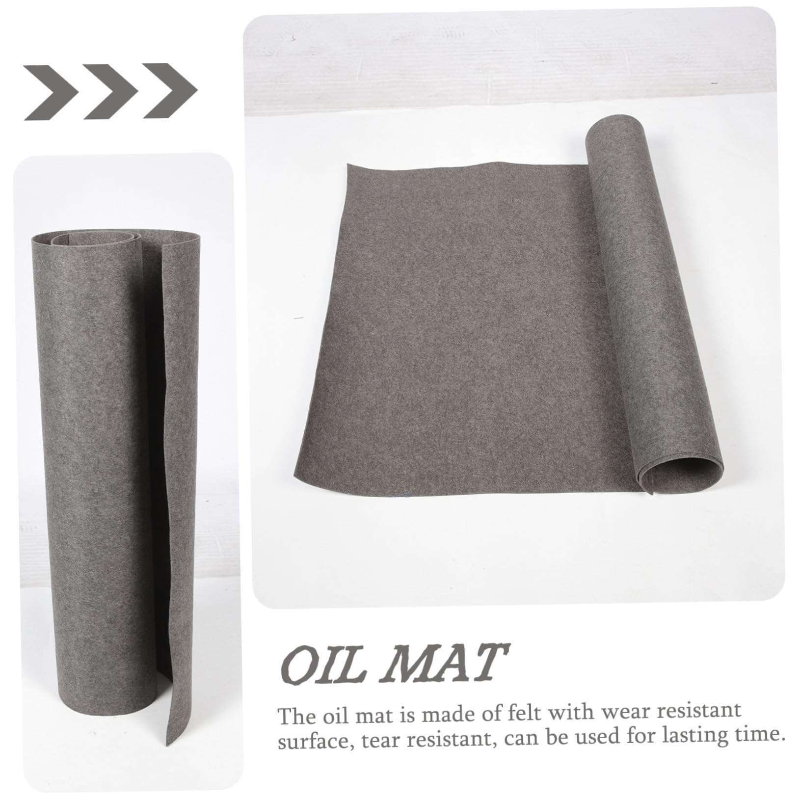 Didiseaon Ölauffangmatte Garagenbodenmatte aus Filz rutschfest Rollbar Ölabsorbierende Reparaturmatte für Garage Werkstatt Keller