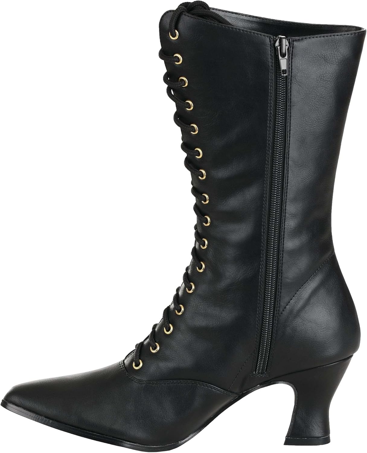 Fun Costumes Women's Victorian Lace Up Heeled Black Boots | Fancy Renaissance Boots for Adults | Pirate Boots for Women