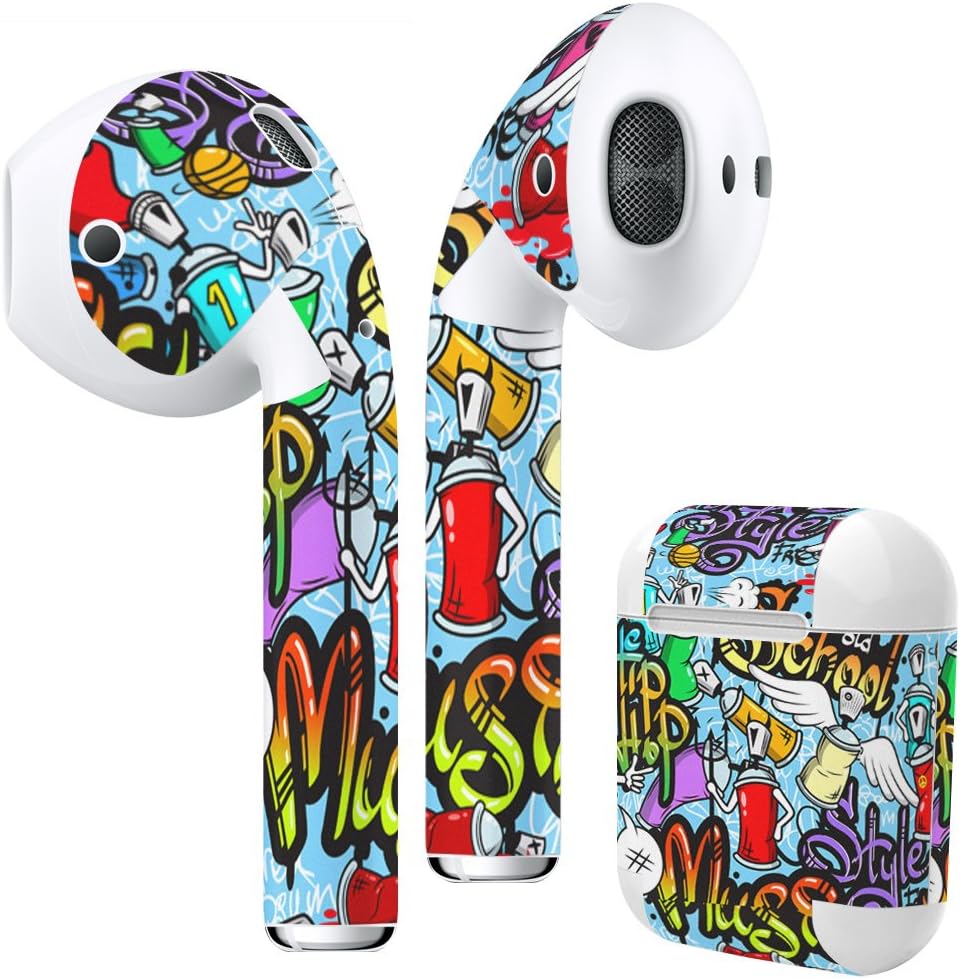 igsticker Skins Compatible with Airpods Sticker Decal Stylish Covers for Protection & Customization 008487 Colorful　Paint　Ink　Punk