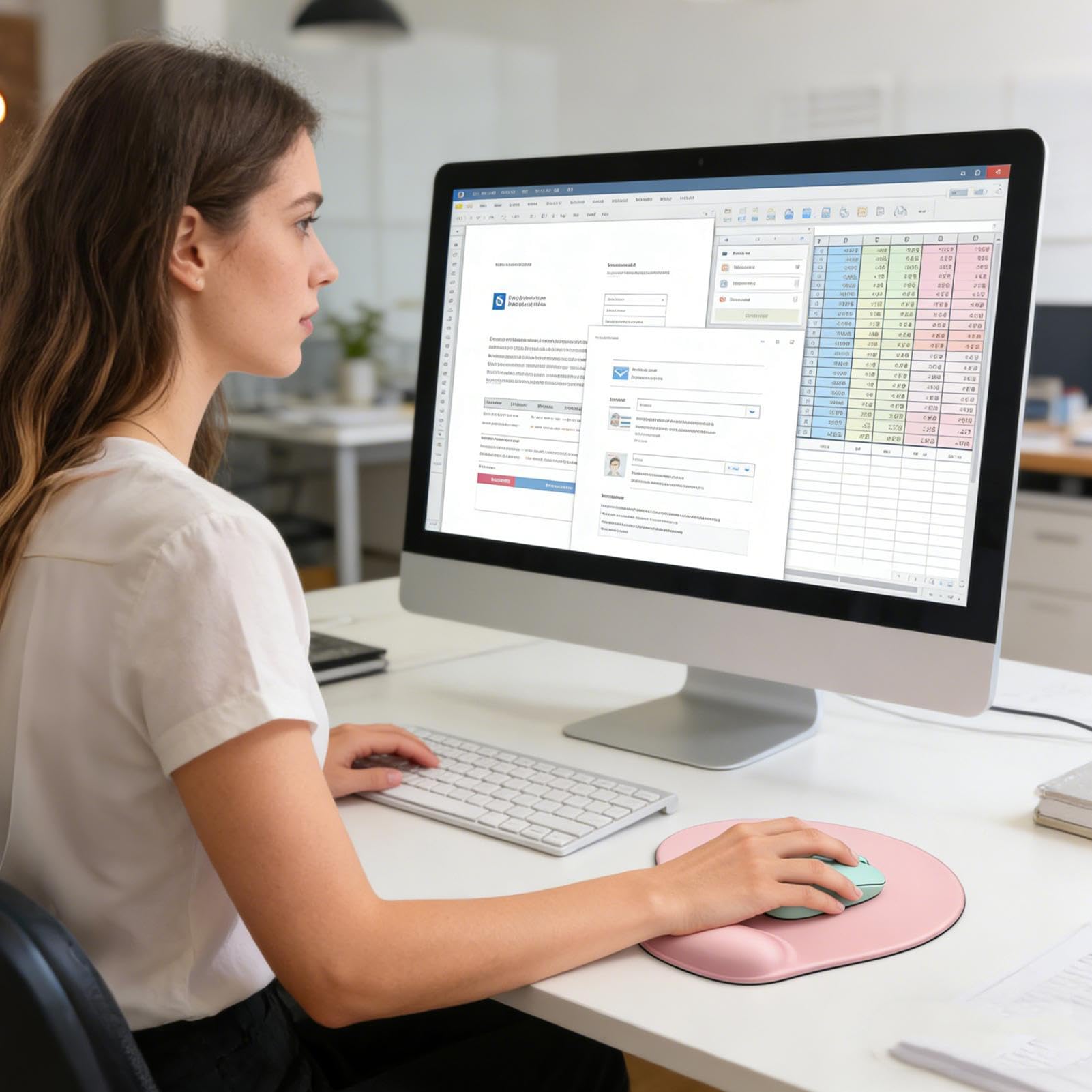 Tappetino Mouse con Appoggiapolsi Supporto Ergonomico Antiscivolo per Polso | Tappetino per Computer Unisex Adulti per Ufficio Casa Computer Portatile Lavoro Studio