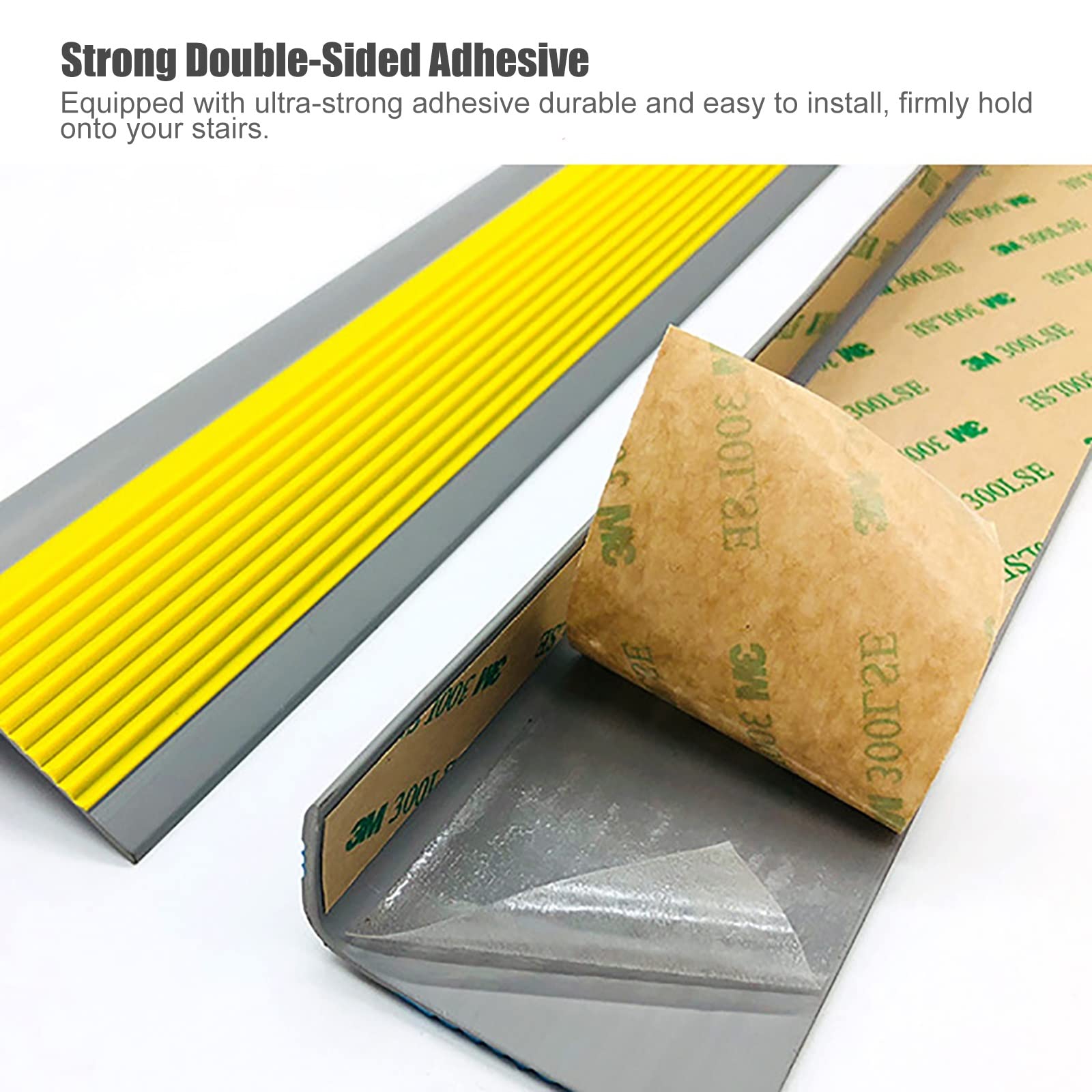 Bandes antidérapantes en PVC pour marches d'escalier - Tapis de sécurité en caoutchouc adhésif pour une meilleure adhérence dans les environnements commerciaux et industriels
