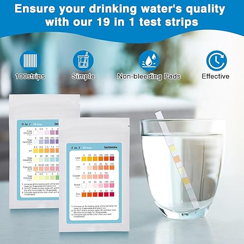 Miniatura 5 de Kit de prueba de agua potable casera 3 probador de bacterias 100 tiras de agua de pozos Prueba de E Coli plomo pH Dureza Calidad del agua