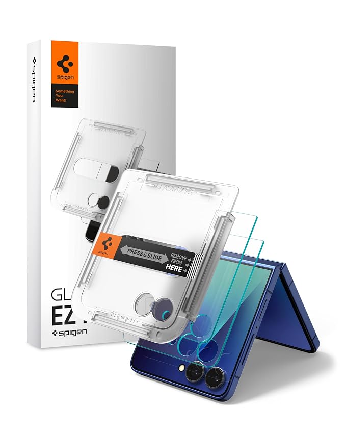Spigen EZ Fit Tempered Glass for Galaxy Z Flip 8 / Flip 7 [2P] | Screen Protector Guard