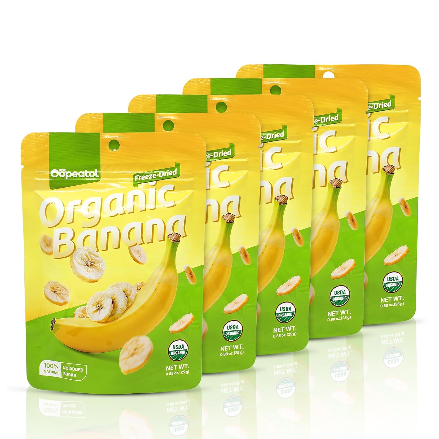 5 Pack Banana Chips Crispy & Sweet Dried Banana Slices, No Sugar Added,Dried Banana Chips Healthy Snack for Adults & Kids, Perfect for Trail Mix, Yogurt & Lunch Boxes (5)