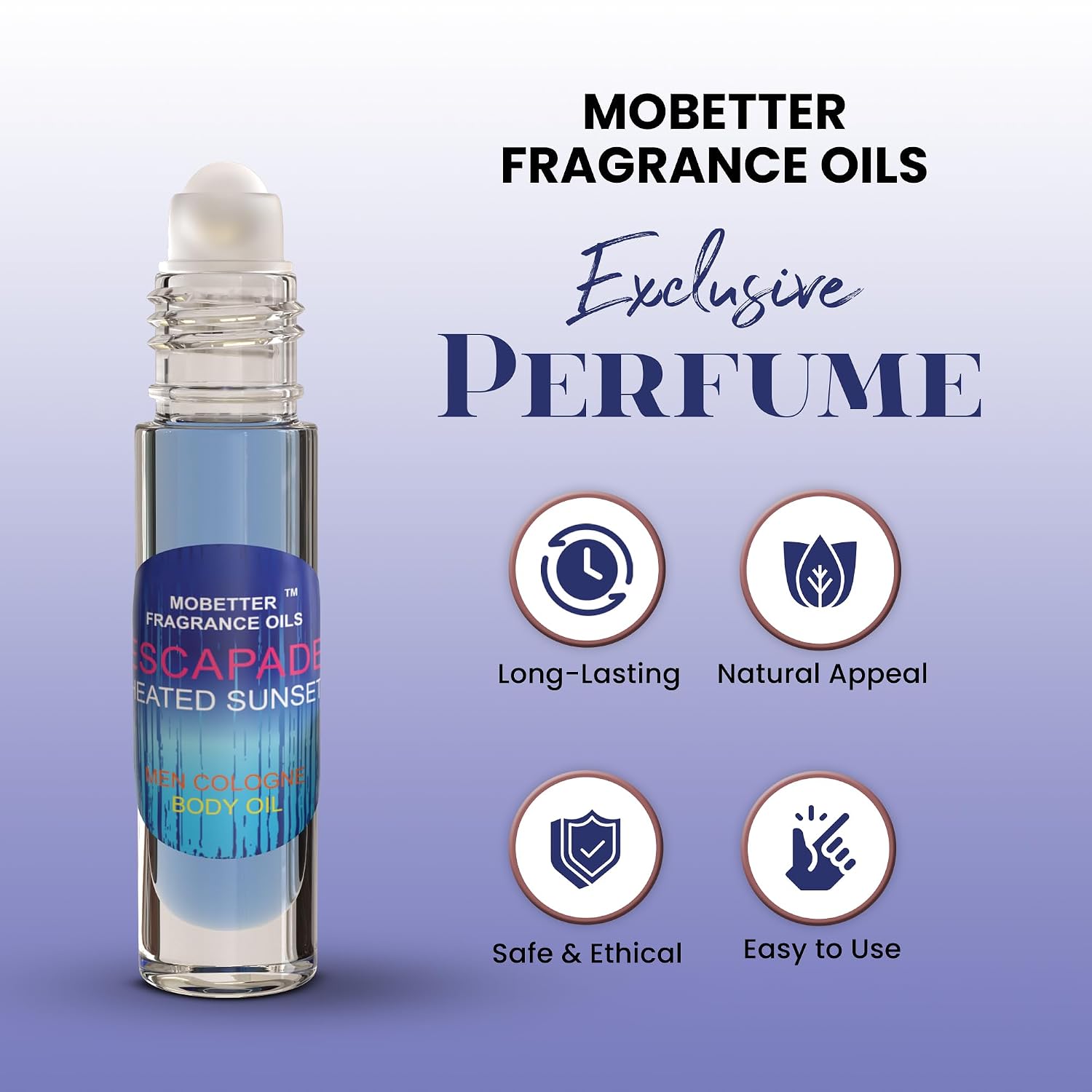 MOBETTER FRAGRANCE OILS Escapade Heated Sunset Men Cologne Body Oil 10ML Roller Ball