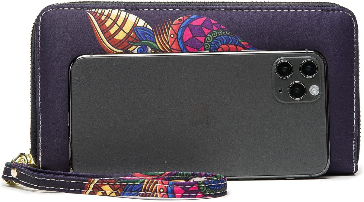 Women Wallet Card RFID For Womens Holder Blocking Credit Small Zipper Purse Pocket Bifold Slim Coin ID Ladies Wristlet Clutch Large Capacity Window Case Travel Zip Women's image 5