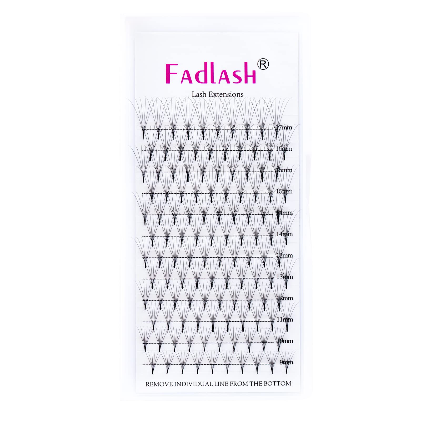 Fadlash Pre Made Fan Eyelash Extensions 6D-0.07D Curl Mix 9-17mm Pointy Base Premade Volume Russian Lashes - Image 2